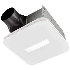 lot 1931 image: Broan-NuTone Bathroom Exhaust Fan with LED Light 110 CFM Room Side Series  Retail $179