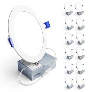 lot 1948 image: Ensenior 12 Pack 6 Inch LED Recessed Ceiling Light 6000K 1200LM 12W 120V