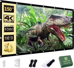 lot 1950 image: AAJK Projector Screen 150 Inch 169 Outdoor Anti Crease Portable