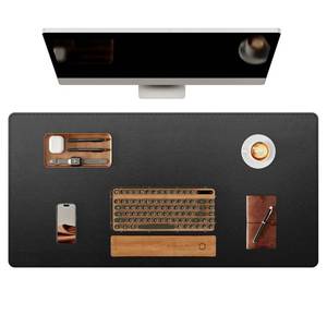 lot 1952 image: YSAGi Leather Desk Mat 35.4 x 17 Black with Non-Slip Rubber Base