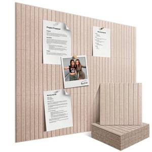 lot 1957 image: MATICAN Felt Bulletin Board 12-Pack 48 x 36 Oatmeal Grooved Wall Board