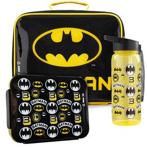 lot 1971 image: Get Trend Batman Insulated Lunch Bag 3-Piece Set Bento Box 21.6 oz Bottle