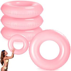 lot 1976 image: ShinyRelief Inflatable Pool Floats 44 Inch Swim Rings 4 Pack Light Pink