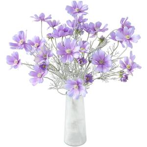 lot 1984 image: Floroom Artificial Cosmos Flowers Lavender Faux Silk 5 Pcs 23.6 Inch