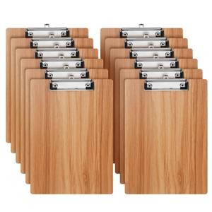 lot 1991 image: SOYIRI Wooden Clipboards 12 Pack Hardboard A4 Letter Size