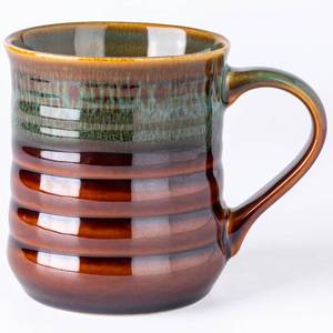 lot 1993 image: GBhome 18oz Large Handmade Ceramic Coffee Mug Multi-Green
