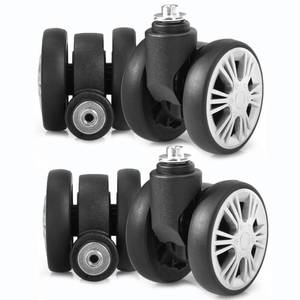 lot 2063 image: Zoofen Luggage Replacement Wheels 4 Pcs 2.16in Spinner Casters ZLN-5 Silver