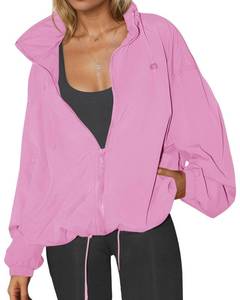 lot 2071 image: Yousify Womens Hooded Rain Jacket Windbreaker Full Zip - SIZE XXL