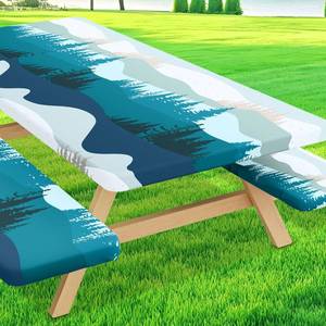 lot 2083 image: Moosfor Printed Spandex 6 Ft Fitted Picnic Table Cover with Bench Covers