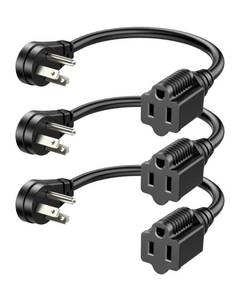 lot 2094 image: DEWENWILS 1 Ft Flat Head Extension Cord 14 AWG 3 Prong 3 Pack