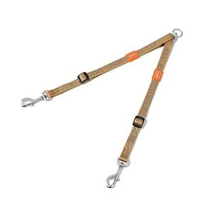 lot 2096 image: HOWGO Double Dog Leash Tangle-Free 360 Swivel Splitter Brown Pro M-L