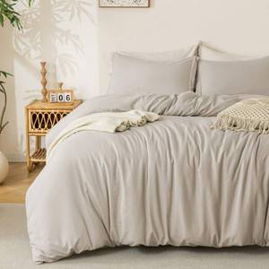 lot 2098 image: MILDLY Duvet Cover Set Full 3 Piece Linen Grey