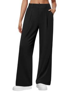 lot 2114 image: DLOODA Womens Wide Leg Dress Pants High Waisted Pull-On Black, Med