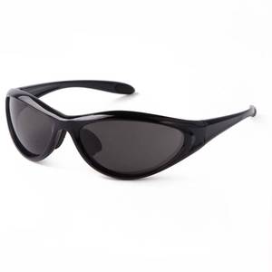 lot 2115 image: ADE WU Wrap Around Sunglasses 2.56 in Lens Width Y2K Rave Black