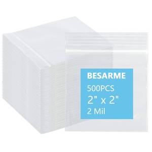 lot 2123 image: BESARME 500 Pcs Small Clear Resealable Plastic Poly Bags 2 x 2 2 Mil