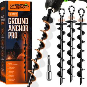 lot 2127 image: Adventure Seeka Ground Anchors 4 Pack 15 Inch Spiral Stakes