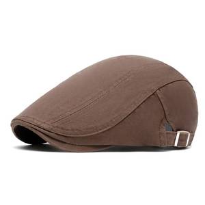 lot 2130 image: Quanhaigou Mens Cotton Newsboy Cap Flat Ivy Gatsby Irish Cabbie Hat Brown