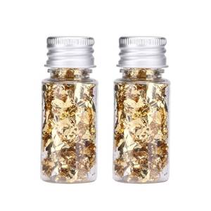 lot 2141 image: Lwuey Gold Leaf Flakes for Cake Decorating 2 x 5g Packets