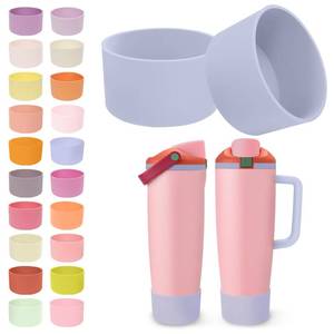 lot 2164 image: Kaitiaki 2PCS Silicone Boots for Owala 30oz & 40oz FreeSip Bottles, Taro Purple