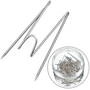lot 2171 image: Geyoga Cubicle Hooks for Fabric Walls, Stainless Steel, 36 Pack, Silver