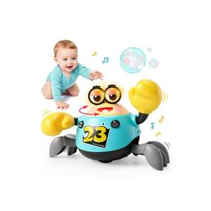 lot 2174 image: QUAFRET Crawling Crab Tummy Time Baby Toy Obstacle Avoidance 3 Volume Settings