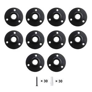 lot 2175 image: GeilSpace Floor Flange 12 Inch NPT Black Malleable Iron 10 Pack