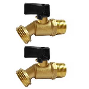 lot 2184 image: Uenede Brass Garden Hose Bibb Valve, 12 Inch NPT Male, 2 Pcs