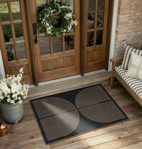 lot 2192 image: Lahome Enfys Rainbow Outdoor Mat 2x3 Non Slip Washable Rug