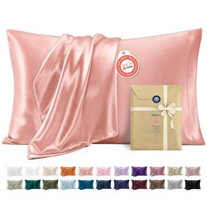 lot 2195 image: Bedsure Satin Pillowcases Standard Set of 2, Peach Pink
