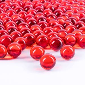 lot 2201 image: Galashield Glass Vase Filler Marbles Round Beads 5 lb, 400 Red Stones