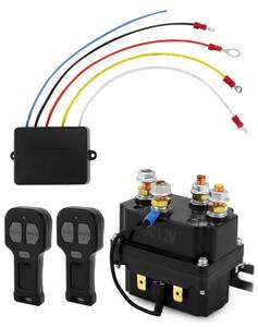 lot 2203 image: QWORK Wireless Winch Remote Control Kit 12V 250A Solenoid Relay Contactor