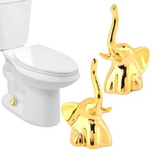 lot 2211 image: Meirivrn Ceramic Elephant Toilet Bolt Covers 2-Pack