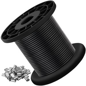 lot 2221 image: 304 Stainless Steel Black Coated Wire Rope, 332 in x 100 FT