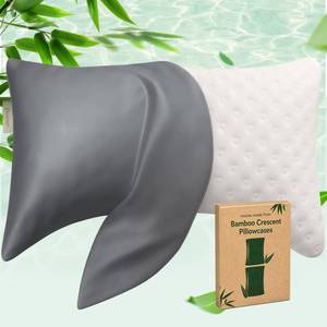 lot 2222 image: Btasleeep Curved Side Sleeper Pillowcase Queen Size Bamboo Rayon Dark Gray