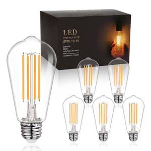 lot 2247 image: BORT ST58 LED Filament Bulbs 6W 2700K E26 Warm White 6 Pack