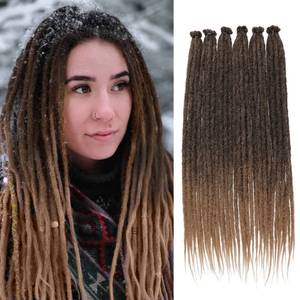 lot 2248 image: Leeven 40 Strands Synthetic Dreadlock Extensions 18 Inch Ombre Honey Blonde