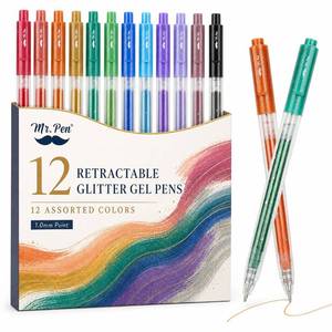 lot 2259 image: Mr. Pen Retractable Glitter Gel Pens 12 Pack Assorted Colors