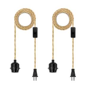 lot 2261 image: LYOOWNG Plug In Pendant Light Cord Kit 15FT Hanging Lamp Cord E26 E27 2 Pack