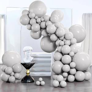 lot 2273 image: PartyWoo Matte Gray Latex Balloons 140 Pcs Assorted Sizes
