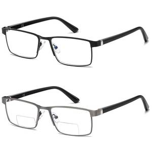 lot 2278 image: LKEYE Bifocal Reading Glasses for Men Blue Light Blocking 2.00 2 Pack 2.0