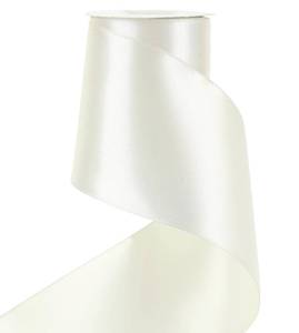 lot 2285 image: HUIHUANG Ivory Double-Faced Satin Wired Ribbon 4 Inch x 10 Yards