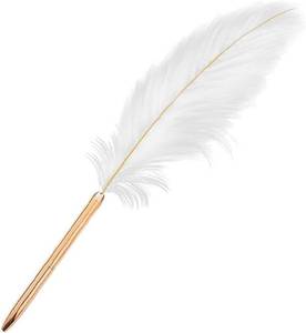 lot 2294 image: WaigN White Retro Feather Refillable Ballpoint Pen with Refills