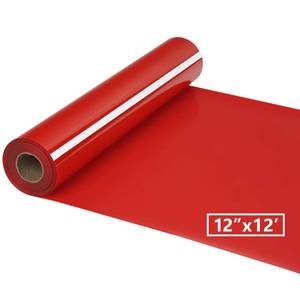 lot 2297 image: HTVVETUR HTV Iron On Heat Transfer Vinyl 12 Inch x 12 Ft Roll Red