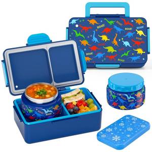 lot 2298 image: Bento Lunch Box for Kids 3 Compartment Leak-Proof Insulated