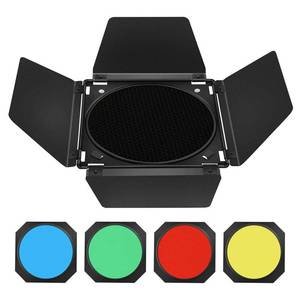 lot 2319 image: Godox Barn Door Honeycomb Grid Gel Filter Kit for 7 Inch Reflector BD-04