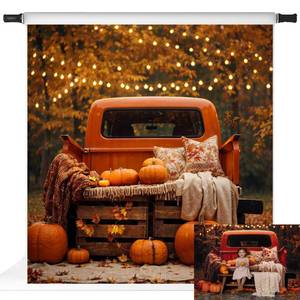 lot 5691 image: Kate Photography Backdrop Autumn Harvest Pumpkin Thanksgiving 8x8ft  Retail $129.98