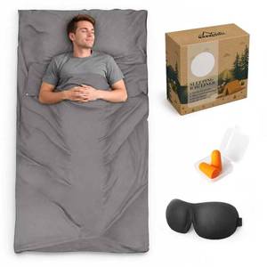 lot 5722 image: Breenhill Sleeping Bag Liner Travel Sheet Adult Sleep Sack 45.2 x 82.6 In