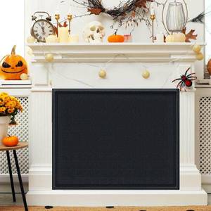 lot 5728 image: CADARA Magnetic Fireplace Draft Cover Black 36 W x 32 H