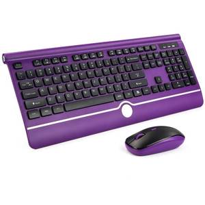 lot 5733 image: HeengYanson Wireless Keyboard and Mouse Combo, Full-Size 2.4GHz, Purple