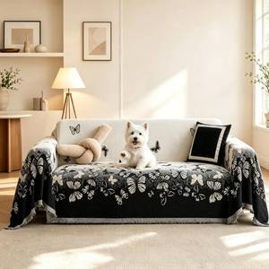 lot 5742 image: UWWGKK Chenille Couch Cover Reversible Butterfly Throw Blanket 71x102 Inch